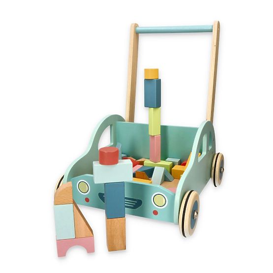 Wooden Walker with Blocks Car