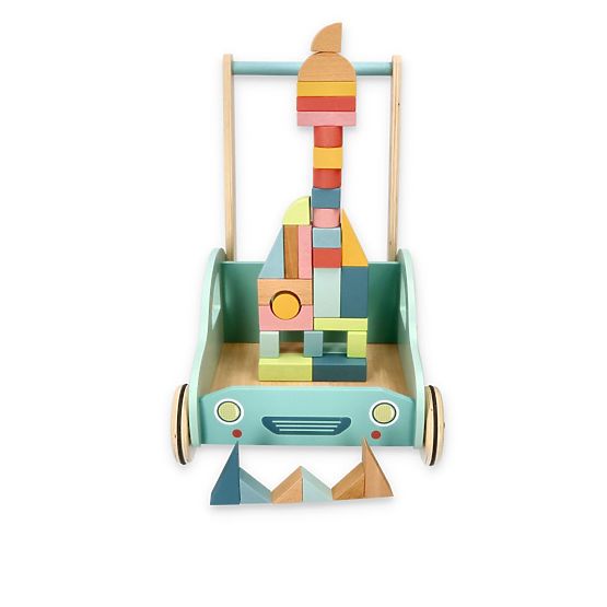 Wooden Walker with Blocks Car