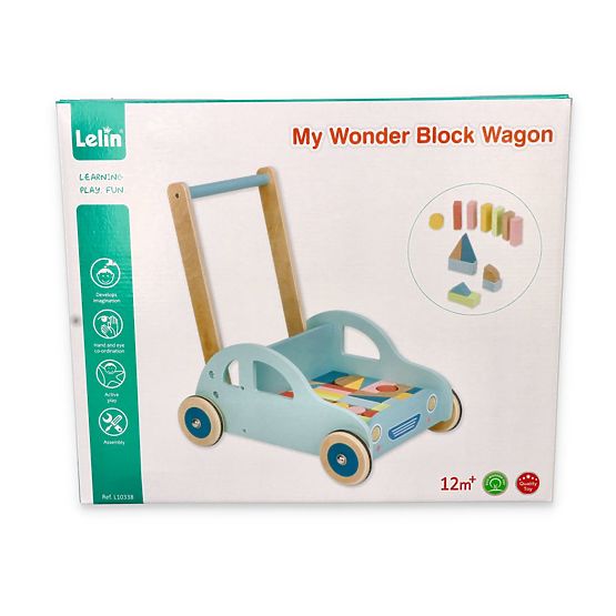 Wooden Walker with Blocks Car