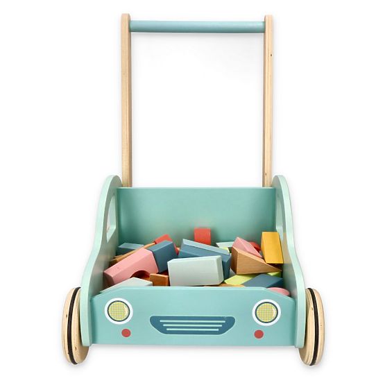 Wooden Walker with Blocks Car