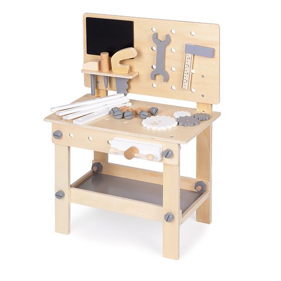 Wooden workshop with tools