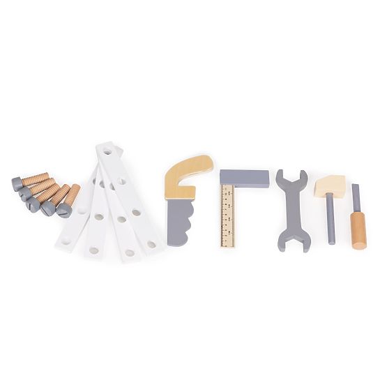 Wooden workshop with tools