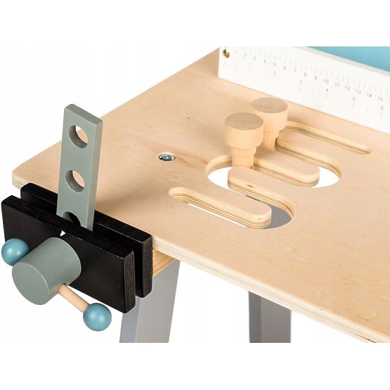 Wooden workshop with tools