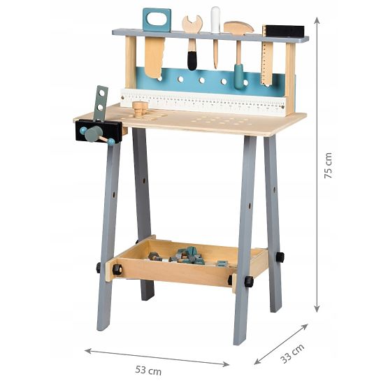 Wooden workshop with tools