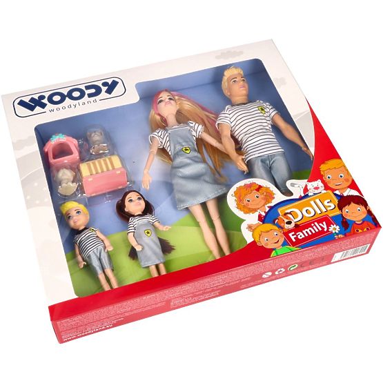 Woodyland Modern Family Doll Set with Animals