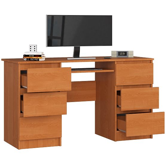 WRITING DESK A-11 CLP 6 DRAWERS ALDER