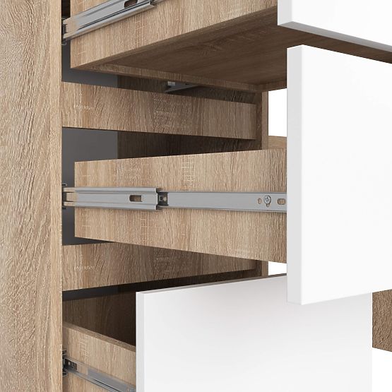 WRITING DESK A-11 CLP 6DRW OAK SONOMA / WHITE