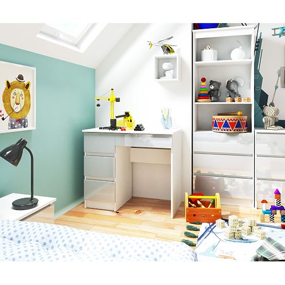 WRITING DESK A-7 CLP METALLIC GLOSS LEFT-SIDED