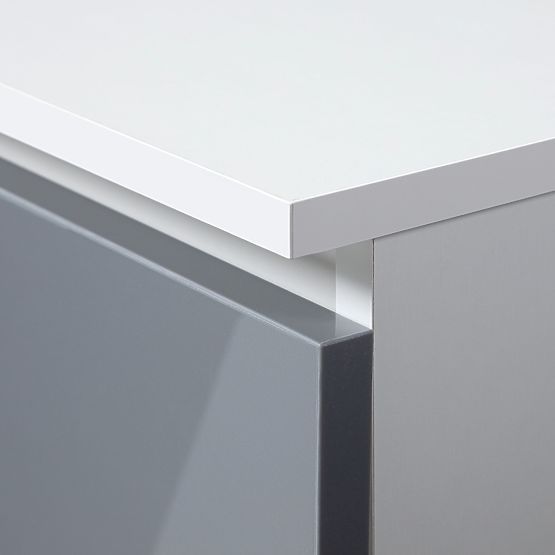 WRITING DESK A-7 CLP METALLIC GLOSS LEFT-SIDED