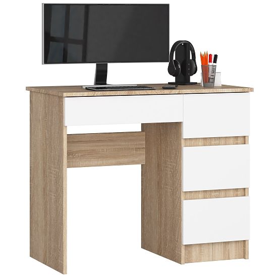 WRITING DESK A-7 CLP SONOMA / WHITE PK RIGHT-SIDED