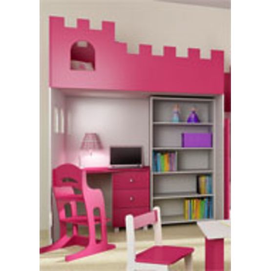 Writing table to elevated bed CASTLE with drawers and  additional legs