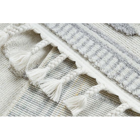 YOYO GD62 White/Grey Carpet - Clouds for Children, Textured, Sensory Fringe