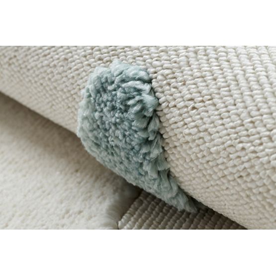 YOYO GD63 Carpet White / Dark Blue - Cloud, Drops for Children, Structural, Sensory Fringes