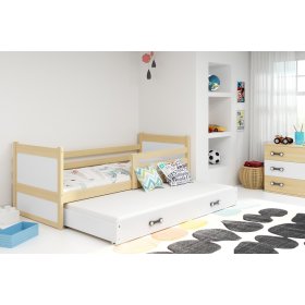 Baby bed with extra bed Rocky - natural-white, BMS