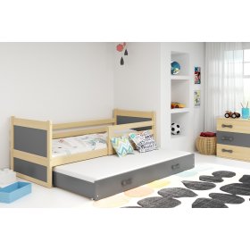 Baby bed with extra bed Rocky - natural-gray, BMS