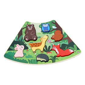 2Kids Toys Wooden Puzzle Connectable Circle 6 in 1, 2Kids Toys