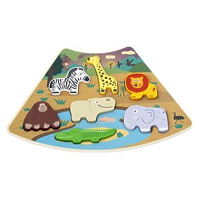 2Kids Toys Wooden Puzzle Connectable Circle 6 in 1