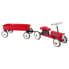 Reflector Tractor with trailer - red
