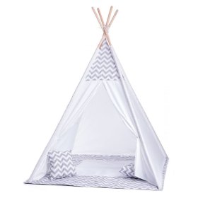 Children's teepee tent grey-white, Woodyland Woody