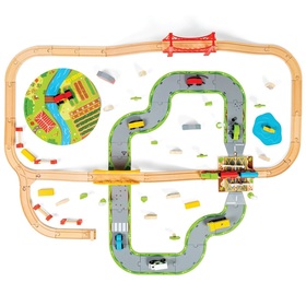 Bigjigs Rail Wooden train track with country road 80 parts, Bigjigs Rail