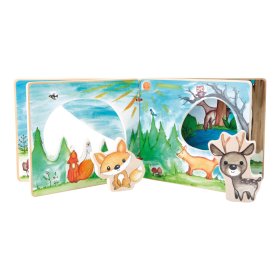 Small Foot Wooden picture book interactive game, small foot