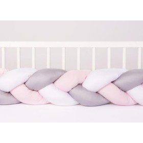 Knitted protector for the crib Pink 200 cm, Babymatex