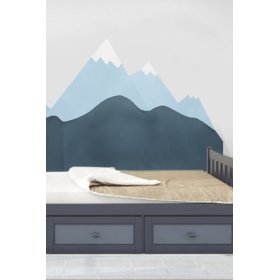 Foam protection for the wall behind the bed Mountains - blue