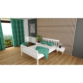 Aga wooden bed 200 x 90 cm - white, Ourfamily