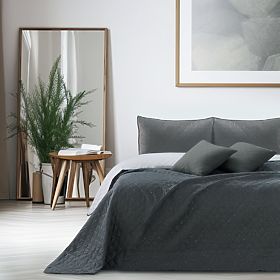 ALHAMBRA Throw Grey Printed Microfiber Material 220x240 DecoKing