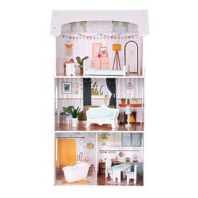 Alice Dollhouse 3 Floors 4 Rooms Set of 9 Furniture ECOTOYS