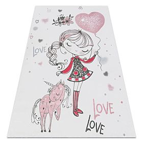 BAMBINO 2644 Washing Mat Girl, Unicorn for Kids Anti-Slip - White/Pink, F.H.Kabis