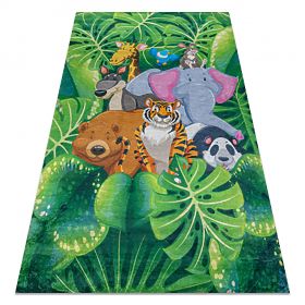 BAMBINO 2651 Animal Wash Mat, Jungle for Kids Anti-Slip - Green/Brown, F.H.Kabis