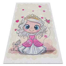 BAMBINO 43020 Washing Rug Princess, Stars for Children Anti-Slip - Cream/Pink, F.H.Kabis