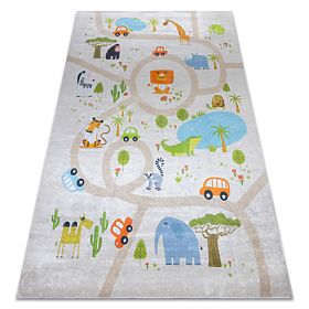 BAMBINO 50230 Washable Rug Zoo, Street for Kids Non-Slip - Beige/Green, F.H.Kabis
