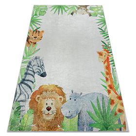BAMBINO 54090 Washing Mat Animals, Africa for Kids Non-slip - White/Green, F.H.Kabis