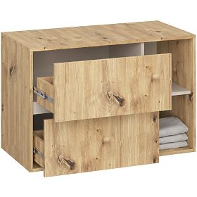 BATHROOM CABINET UNDER SINK WITH HOLES VAMI W90 UM 2SZ 2P OAK ARTISAN / CASHMERE