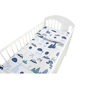 Bed linen set 120x90 cm Cars - blue