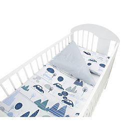 Bed linen set 135x100 cm Cars - blue