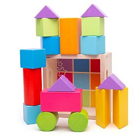 Bigjigs Baby First Wooden Blocks Set of 17 Pieces