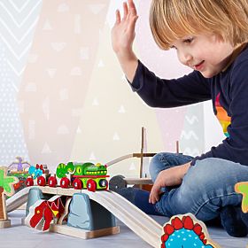 Bigjigs Rail Bridge with T-Rex