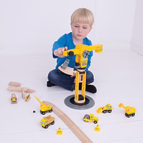 Bigjigs Rail Crane and construction machinery