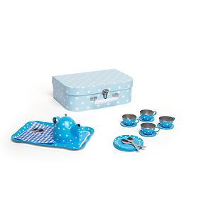 Bigjigs Toys Blue Polka Dot Tea Set, Bigjigs Toys
