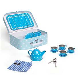 Bigjigs Toys Blue Polka Dot Tea Set