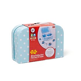 Bigjigs Toys Blue Polka Dot Tea Set, Bigjigs Toys
