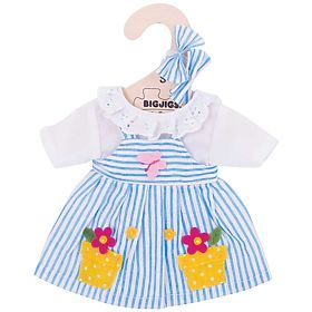 Bigjigs Toys Blue Striped Dress for 28 cm Doll, Bigjigs Toys