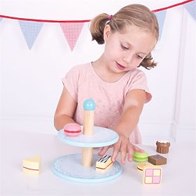 Bigjigs Toys Cake Stand with Cupcakes, Bigjigs Toys