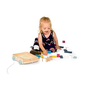 Bigjigs Toys Cart with Wooden Blocks, Bigjigs Toys