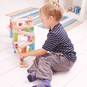Bigjigs Toys Colorful wooden ball track