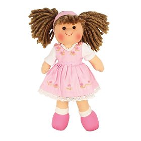 Bigjigs Toys Fabric Doll Rose 28 cm, Bigjigs Toys