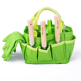 Bigjigs Toys Garden tool set in canvas bag green